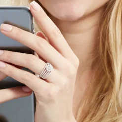 Bague Solitaire Iolente Argent Oxyde De Zirconium