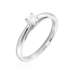 Bague Solitaire Iris Or Blanc Diamant