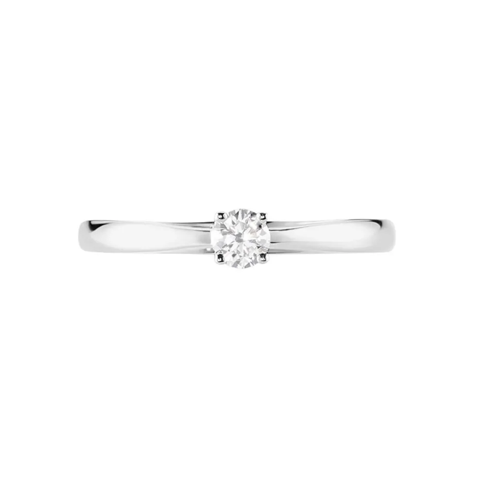 Bague Solitaire Iris Or Blanc Diamant