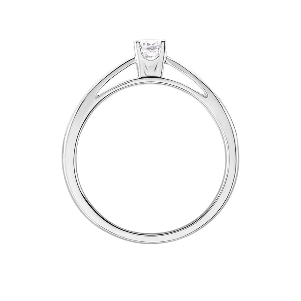 Bague Solitaire Iris Or Blanc Diamant