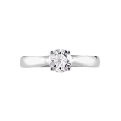 Bague Solitaire Iris Or Blanc Diamant