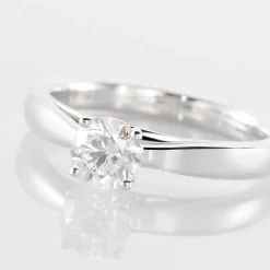 Bague Solitaire Iris Or Blanc Diamant