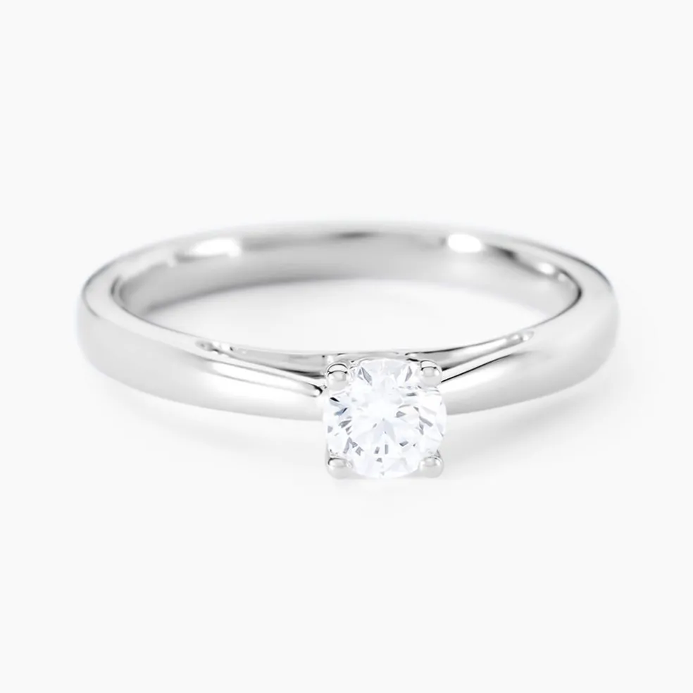 Bague Solitaire Iris Or Blanc Diamant