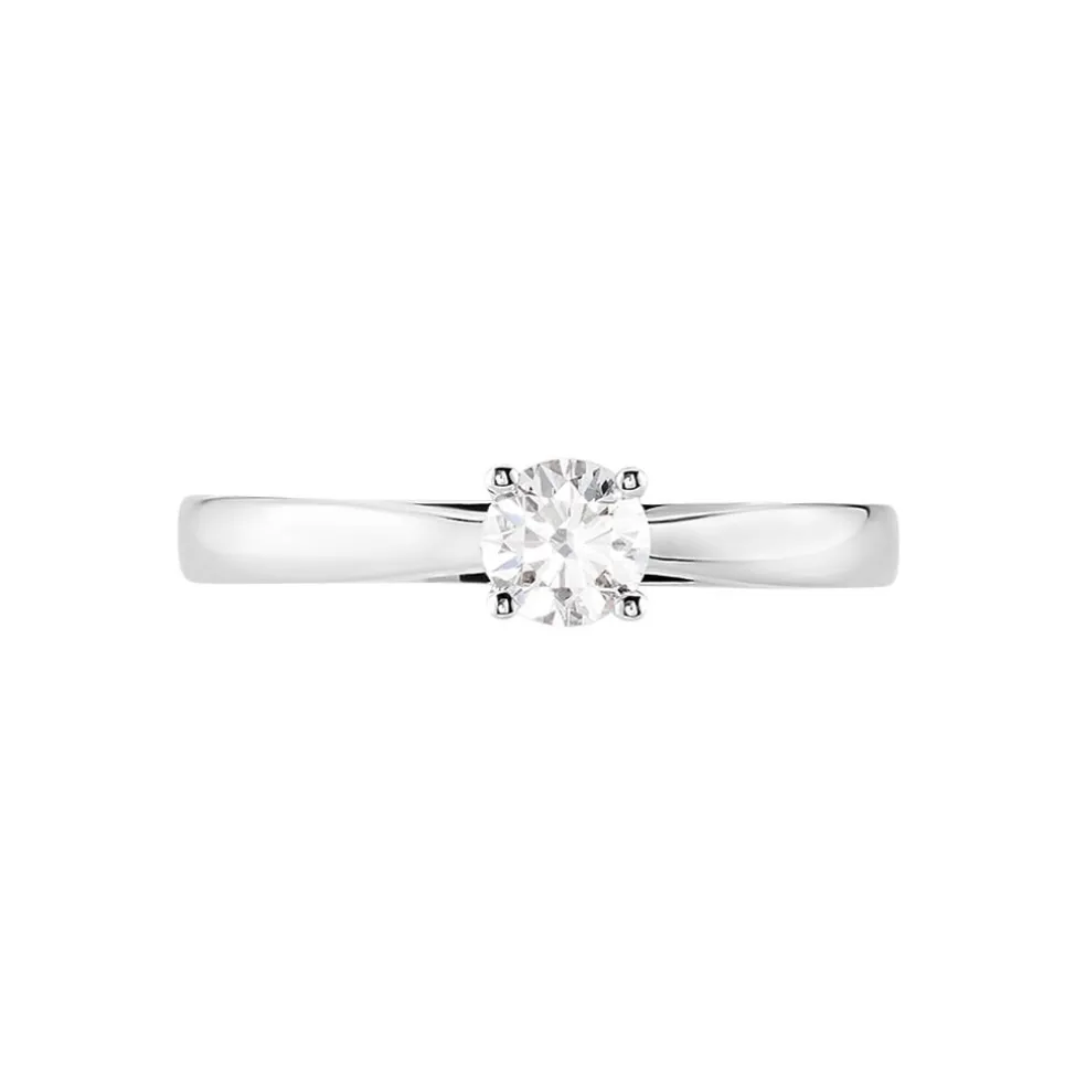 Bague Solitaire Iris Or Blanc Diamant