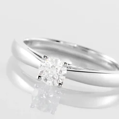 Bague Solitaire Iris Or Blanc Diamant