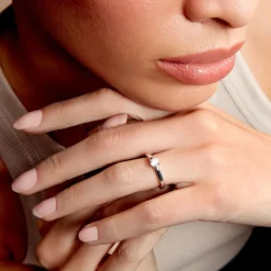 Bague Solitaire Iris Or Blanc Diamant