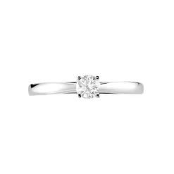 Bague Solitaire Iris Or Blanc Diamant