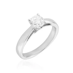 Bague Solitaire Iris Or Blanc Diamant