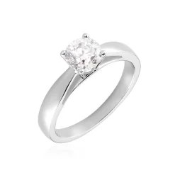 Bague Solitaire Iris Or Blanc Diamant