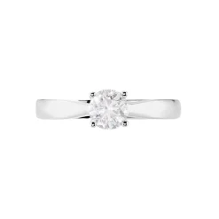 Bague Solitaire Iris Or Blanc Diamant