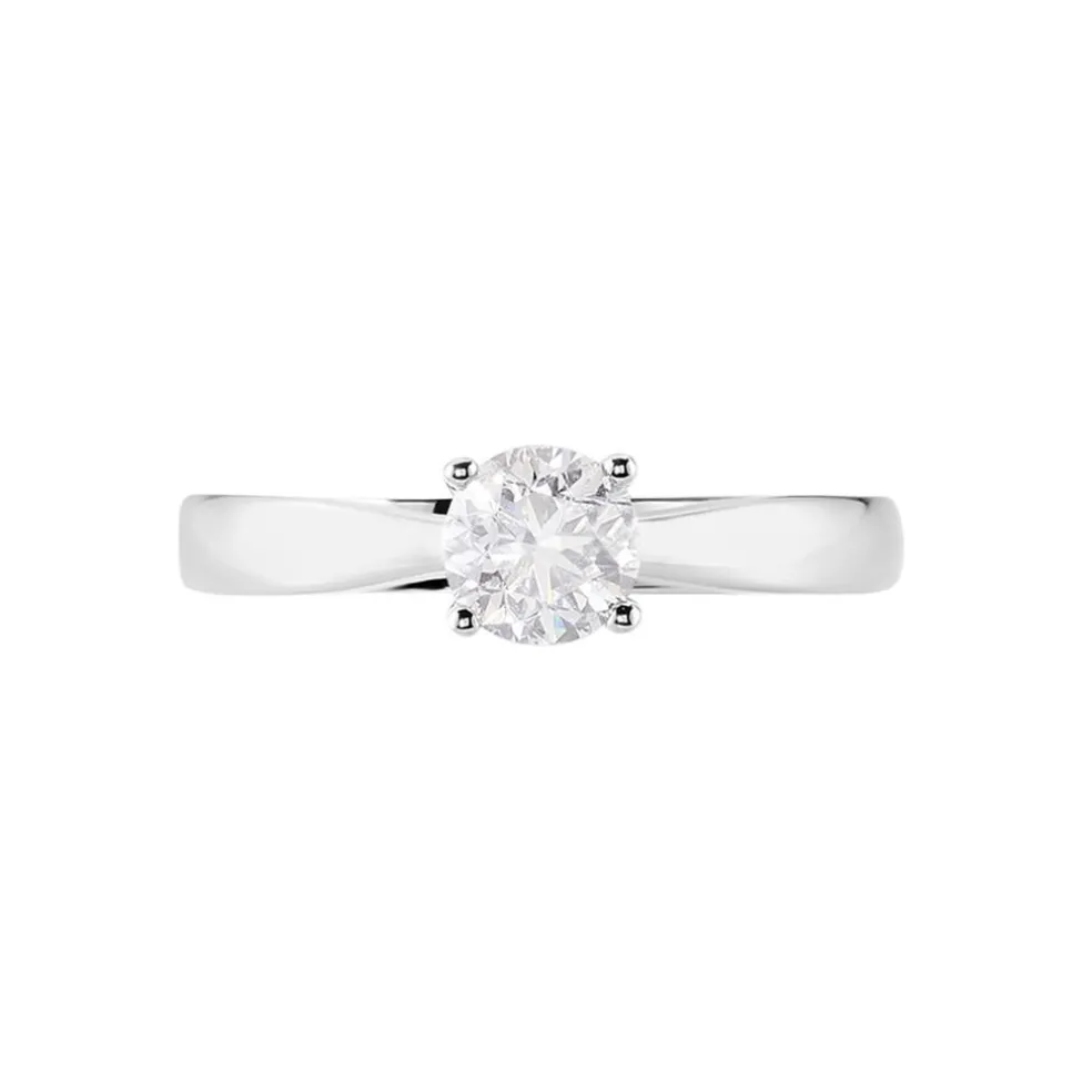 Bague Solitaire Iris Or Blanc Diamant