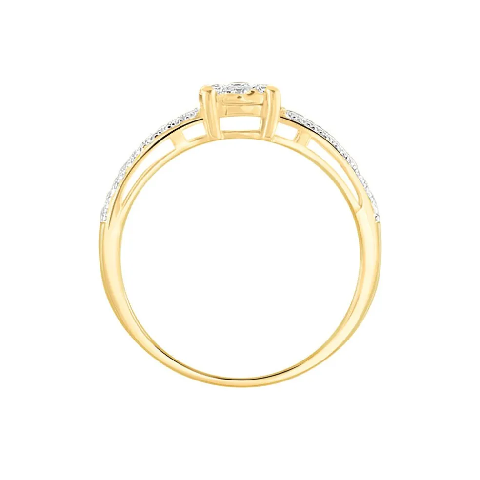 Bague Solitaire Julia Or Jaune Diamant Synthetique