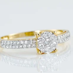 Bague Solitaire Julia Or Jaune Diamant Synthetique