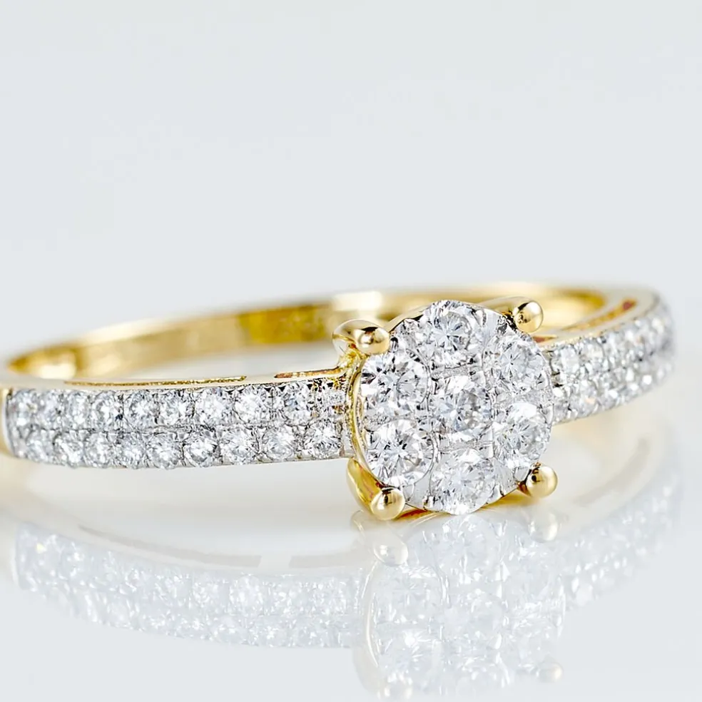 Bague Solitaire Julia Or Jaune Diamant Synthetique