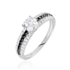 Bague Solitaire Katrina Or Blanc Oxyde De Zirconium