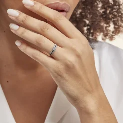 Bague Solitaire Katrina Or Blanc Oxyde De Zirconium