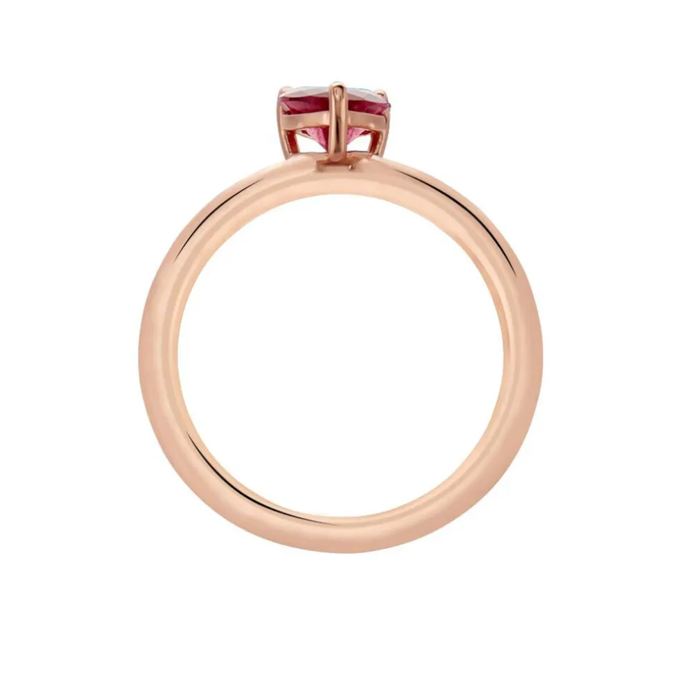 Bague Solitaire Kelvyn Argent Rose Oxyde De Zirconium