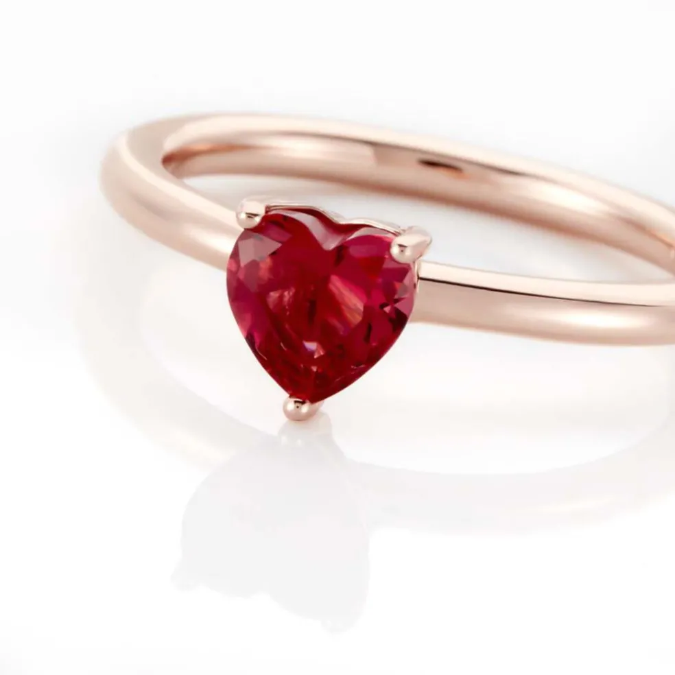 Bague Solitaire Kelvyn Argent Rose Oxyde De Zirconium