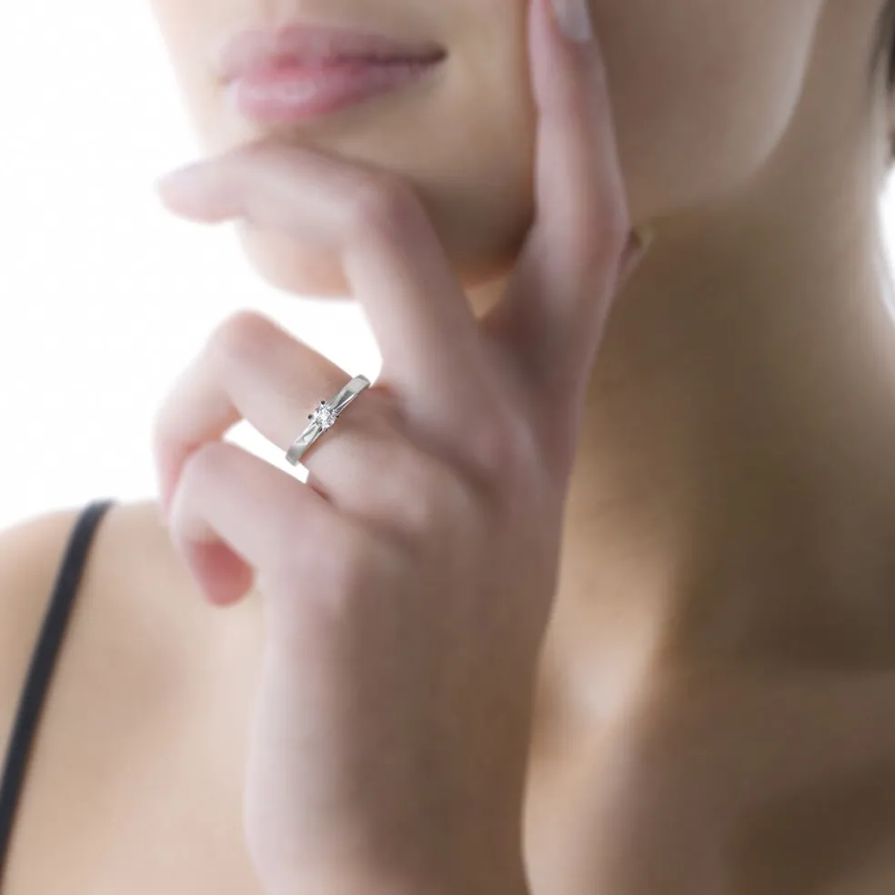 Bague Solitaire Loren Or Blanc Diamant