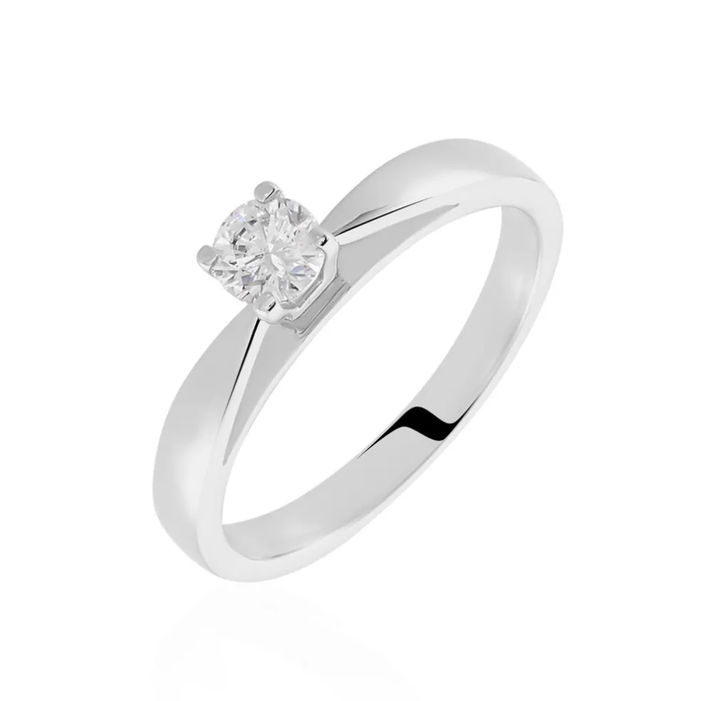 Bague Solitaire Loren Or Blanc Diamant