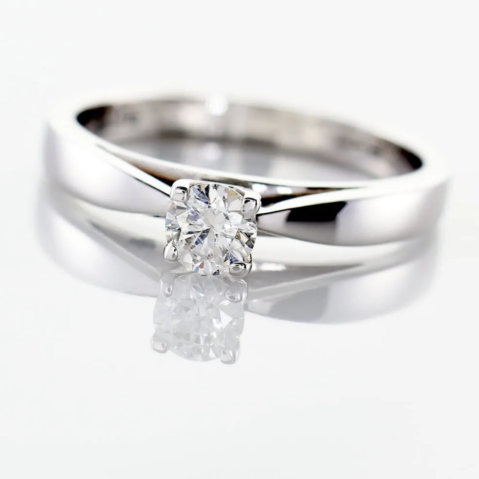 Bague Solitaire Loren Or Blanc Diamant