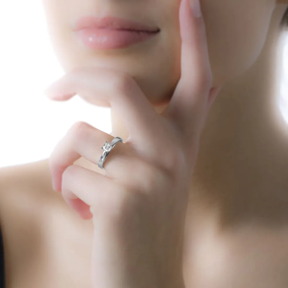 Bague Solitaire Loren Or Blanc Diamant