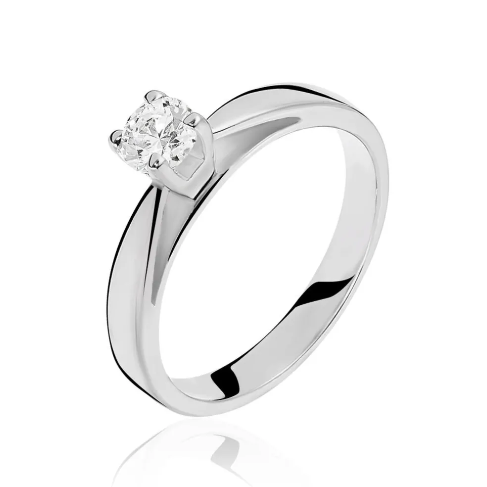 Bague Solitaire Loren Or Blanc Diamant