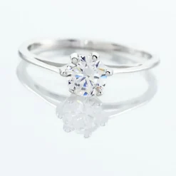 Bague Solitaire Lydia Argent Blanc Oxyde De Zirconium