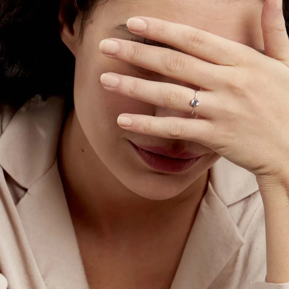 Bague Solitaire Lydia Argent Blanc Oxyde De Zirconium