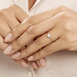 Bague Solitaire Lydia Argent Blanc Oxyde De Zirconium