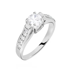 Bague Solitaire Mady Argent Blanc Oxyde De Zirconium