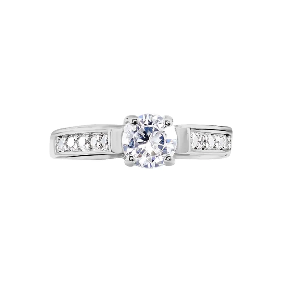 Bague Solitaire Mady Argent Blanc Oxyde De Zirconium