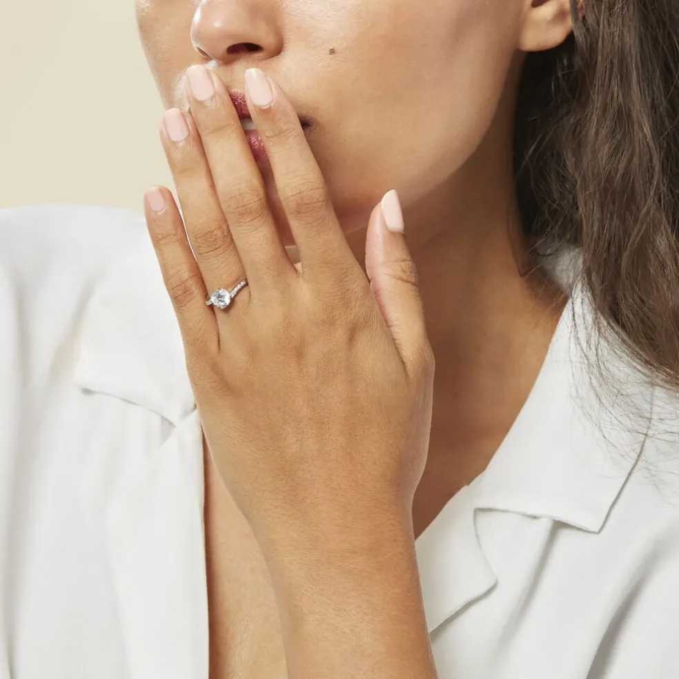 Bague Solitaire Maelane Argent Blanc Oxyde De Zirconium