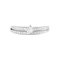 Bague Solitaire Maella Argent Blanc Oxyde De Zirconium