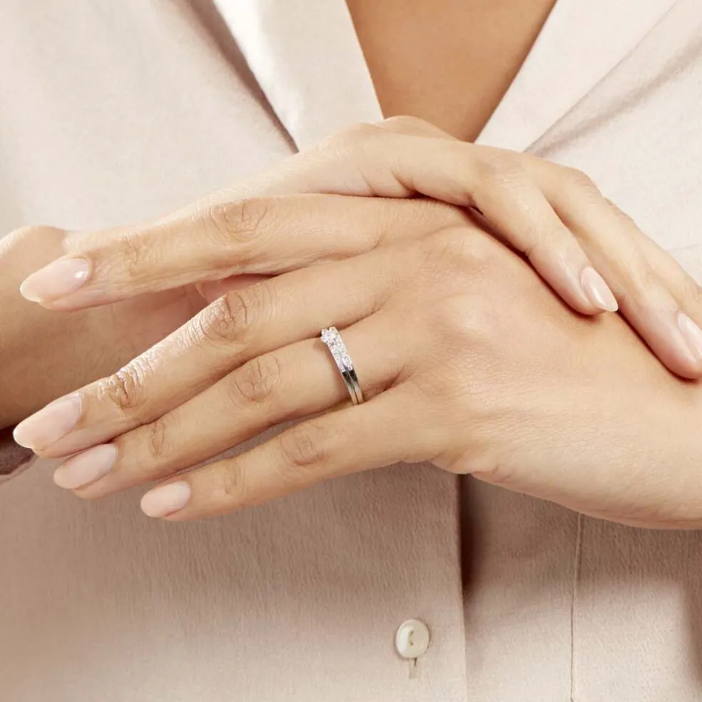 Bague Solitaire Maella Argent Blanc Oxyde De Zirconium