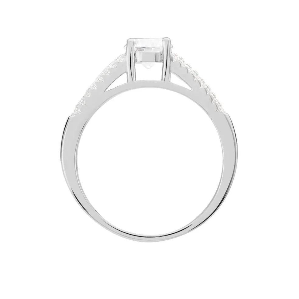Bague Solitaire Maelline Argent Blanc Oxyde De Zirconium