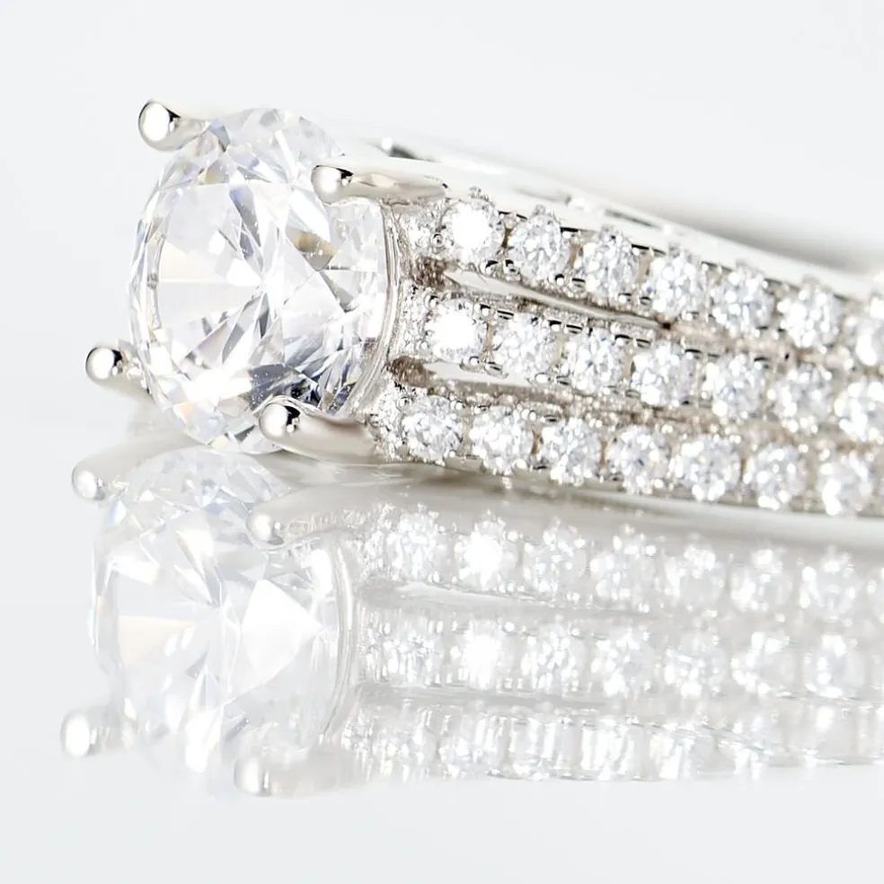 Bague Solitaire Maelline Argent Blanc Oxyde De Zirconium