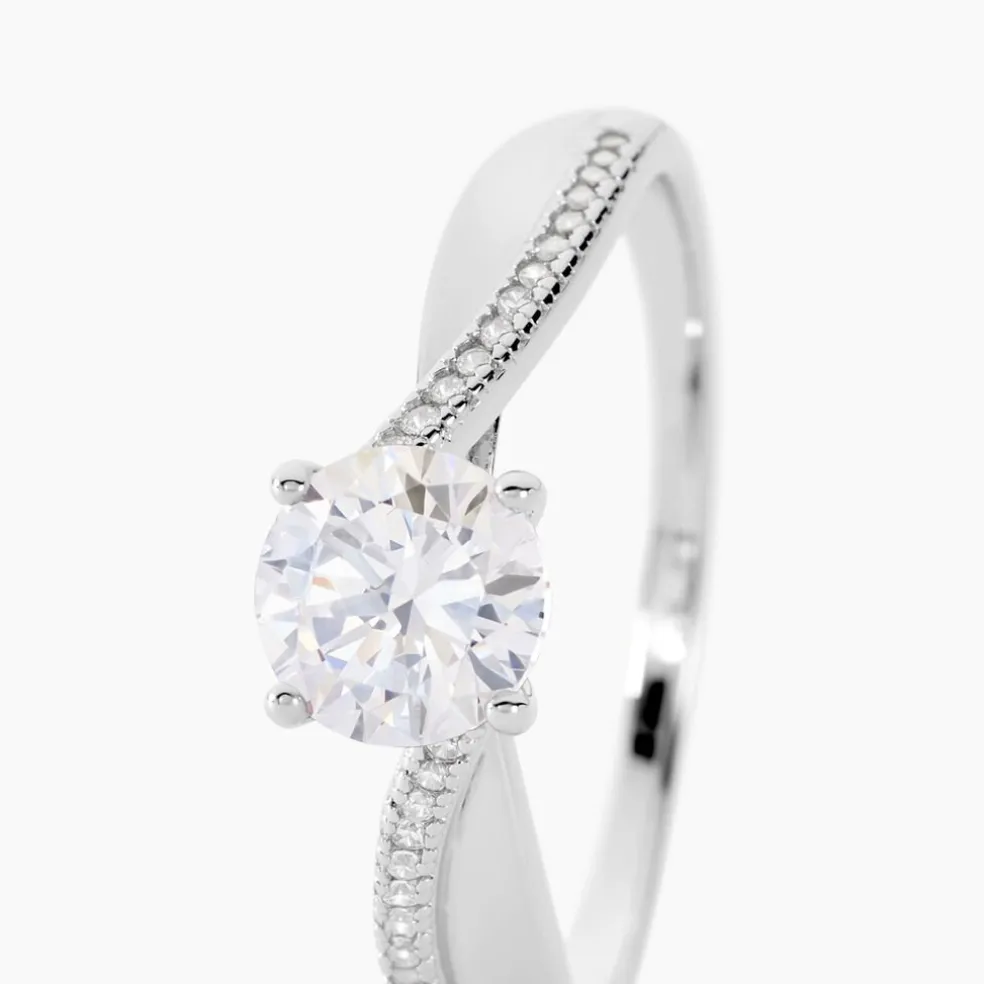 Bague Solitaire Maellyne Argent Blanc Oxyde De Zirconium