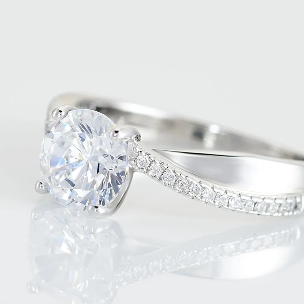 Bague Solitaire Maellyne Argent Blanc Oxyde De Zirconium