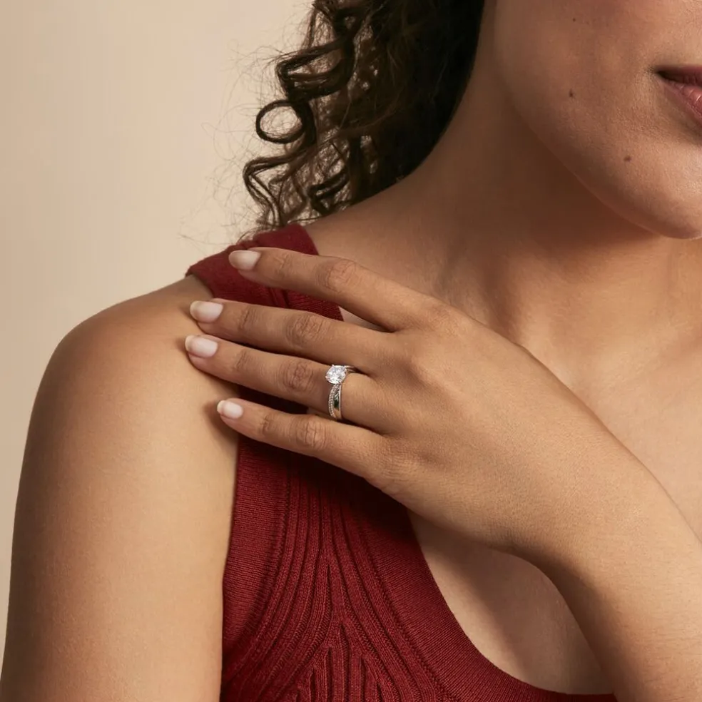 Bague Solitaire Maellyne Argent Blanc Oxyde De Zirconium