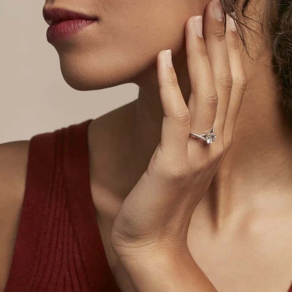 Bague Solitaire Maellyne Argent Blanc Oxyde De Zirconium