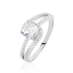 Bague Solitaire Maggy Argent Blanc Oxyde De Zirconium