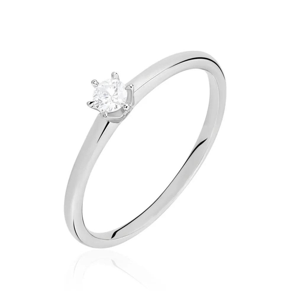 Bague Solitaire Mai-li Or Blanc Diamant