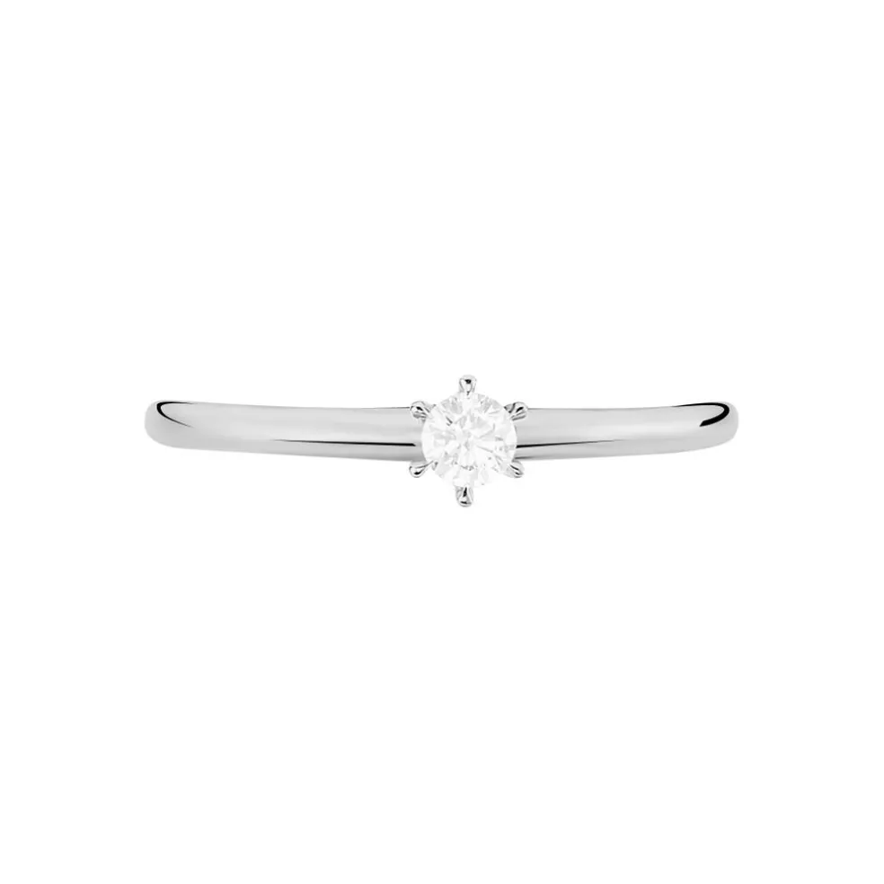 Bague Solitaire Mai-li Or Blanc Diamant
