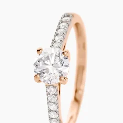 Bague Solitaire Manon Or Rose Oxyde De Zirconium