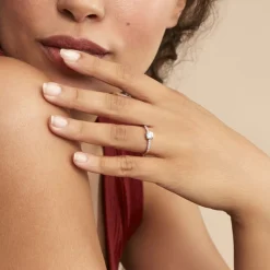 Bague Solitaire Manon Or Rose Oxyde De Zirconium