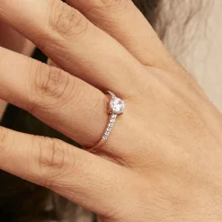 Bague Solitaire Manon Or Rose Oxyde De Zirconium