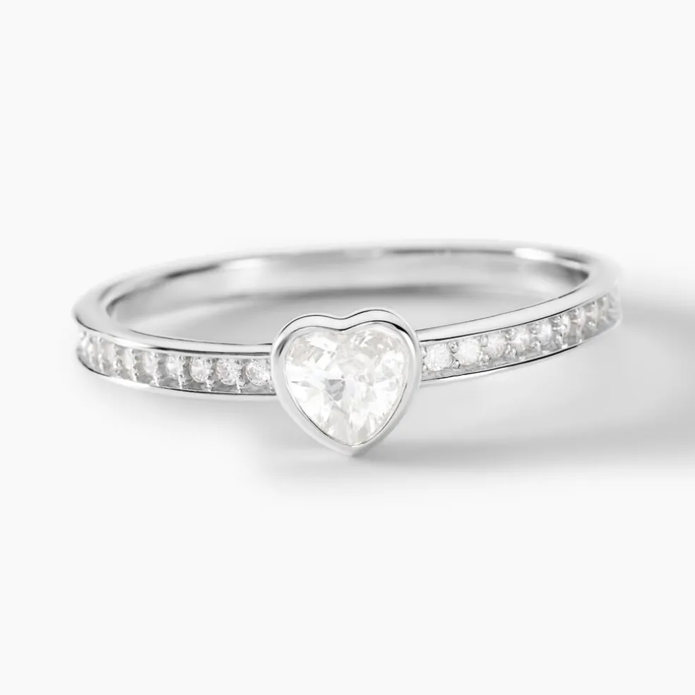 Bague Solitaire Mathylda Argent Blanc Oxyde De Zirconium