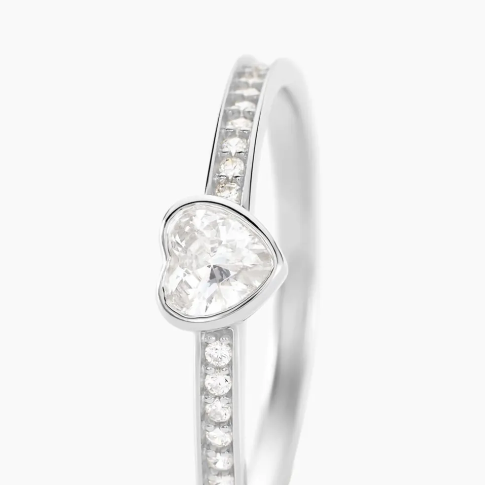 Bague Solitaire Mathylda Argent Blanc Oxyde De Zirconium
