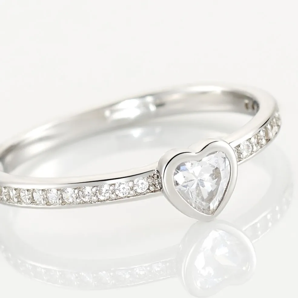 Bague Solitaire Mathylda Argent Blanc Oxyde De Zirconium